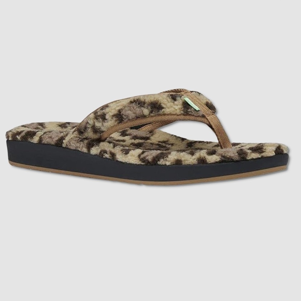Sanuk Furreal ST Cheetah Sandals - NWT Mens 11 Tan / Brown - #49475-TOP3‎
